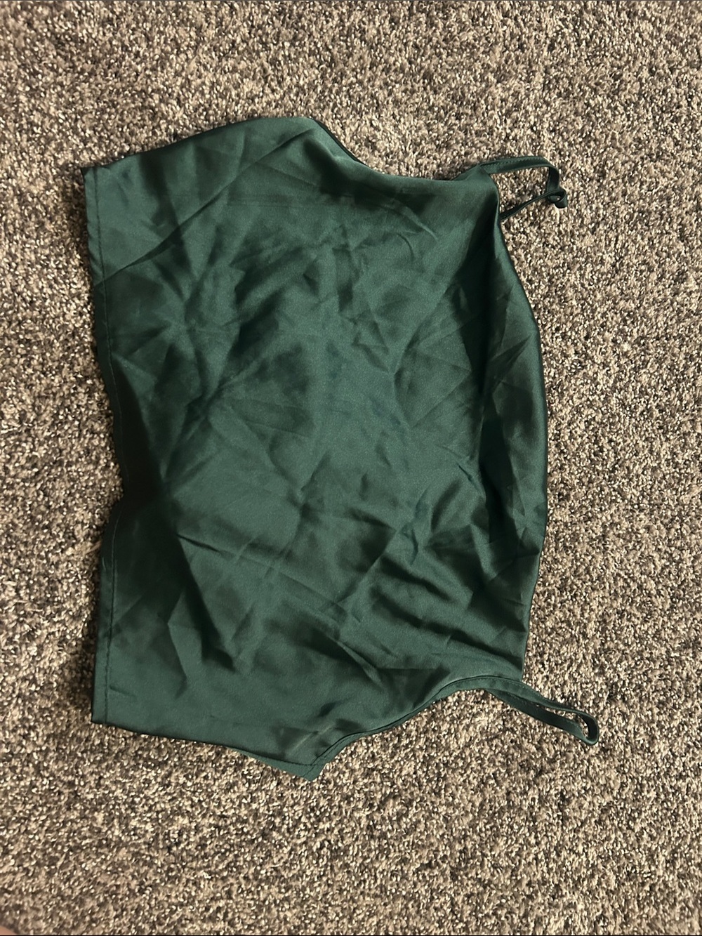 SHEIN Emerald Satin Cami Crop Top